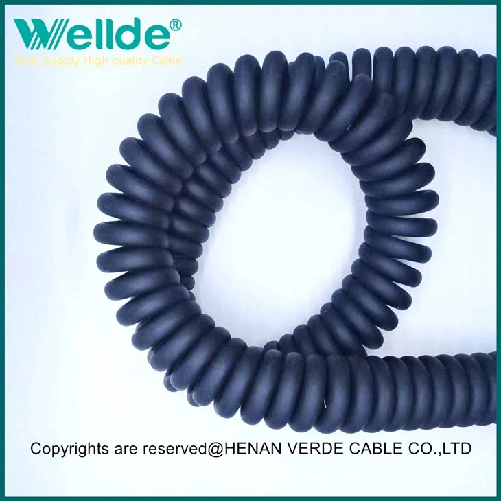 PUR Bare Oxygen Free Copper Coiled Spiral Cable